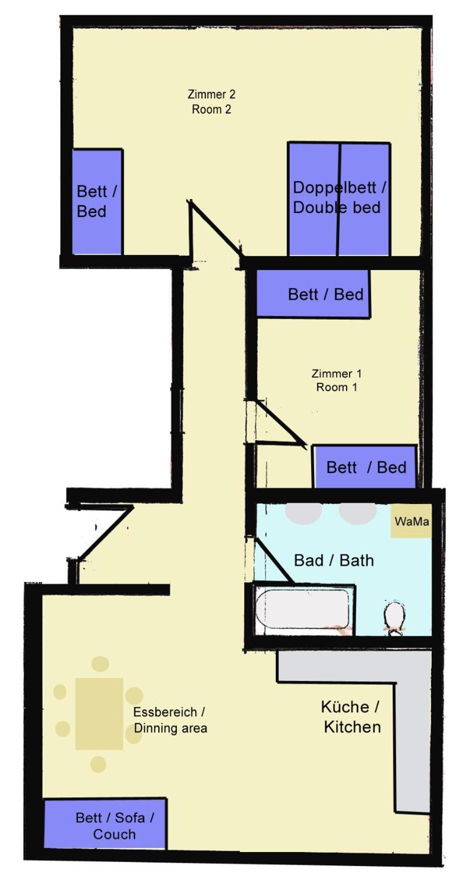 Aurora - Wlan, 2 Schlafzimmer, Tv, Kueche, Bad, Waschmaschine Apartment *